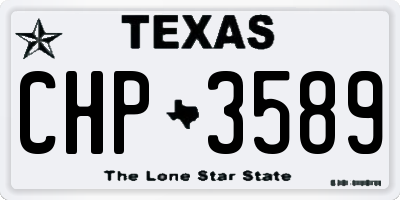 TX license plate CHP3589