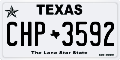 TX license plate CHP3592