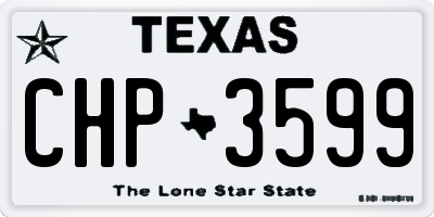 TX license plate CHP3599