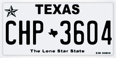 TX license plate CHP3604