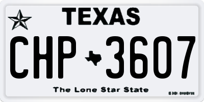 TX license plate CHP3607