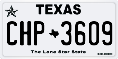 TX license plate CHP3609