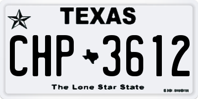 TX license plate CHP3612