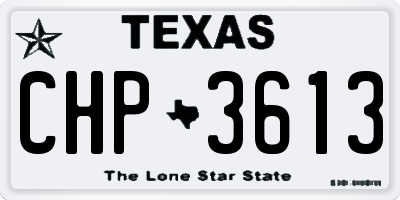 TX license plate CHP3613