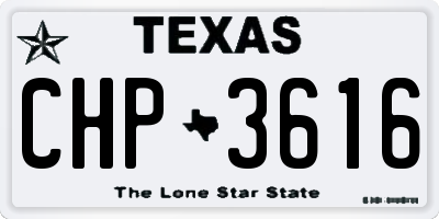 TX license plate CHP3616