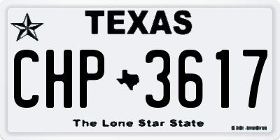 TX license plate CHP3617