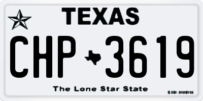 TX license plate CHP3619