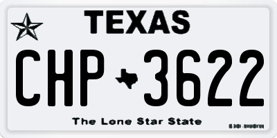 TX license plate CHP3622