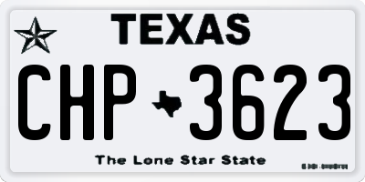 TX license plate CHP3623