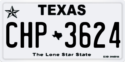 TX license plate CHP3624