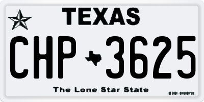 TX license plate CHP3625