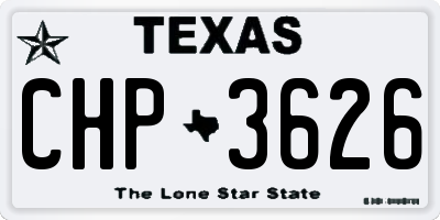 TX license plate CHP3626