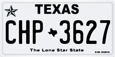 TX license plate CHP3627