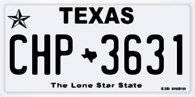 TX license plate CHP3631