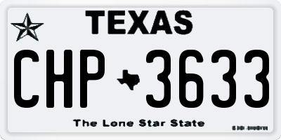 TX license plate CHP3633