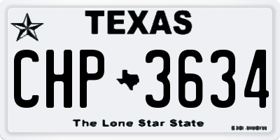 TX license plate CHP3634