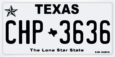 TX license plate CHP3636