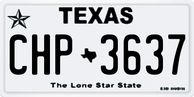 TX license plate CHP3637
