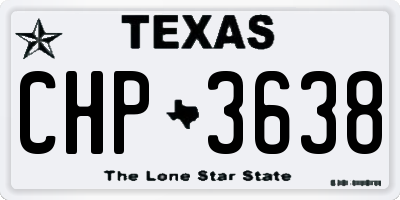 TX license plate CHP3638