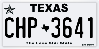 TX license plate CHP3641