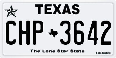 TX license plate CHP3642