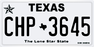 TX license plate CHP3645