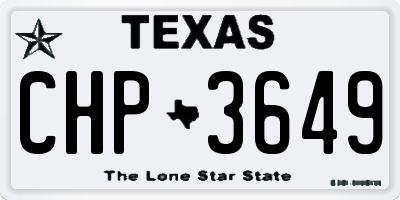 TX license plate CHP3649