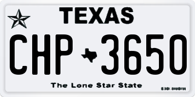 TX license plate CHP3650
