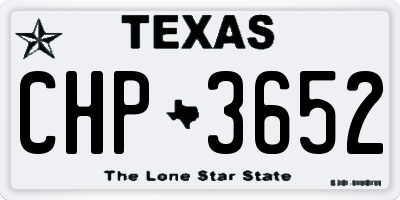 TX license plate CHP3652