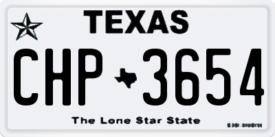 TX license plate CHP3654