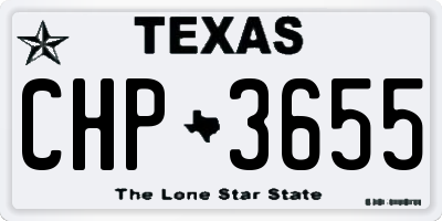 TX license plate CHP3655