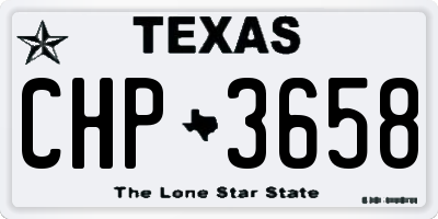 TX license plate CHP3658
