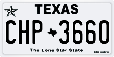TX license plate CHP3660