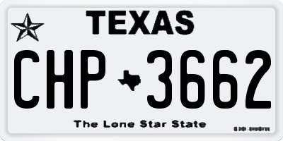 TX license plate CHP3662