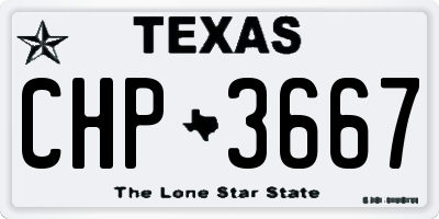 TX license plate CHP3667