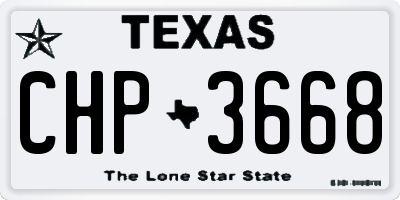 TX license plate CHP3668