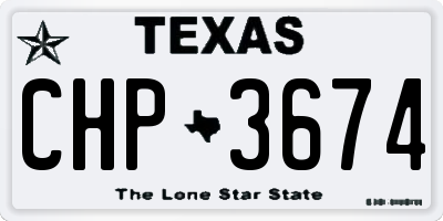 TX license plate CHP3674