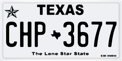 TX license plate CHP3677