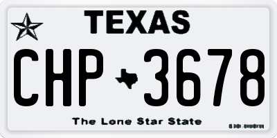 TX license plate CHP3678
