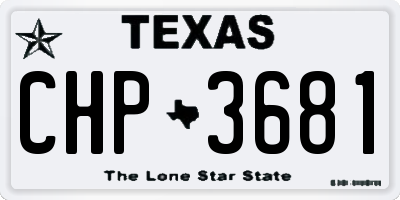 TX license plate CHP3681
