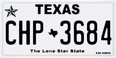 TX license plate CHP3684