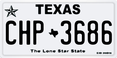 TX license plate CHP3686