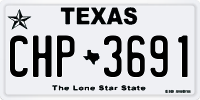 TX license plate CHP3691