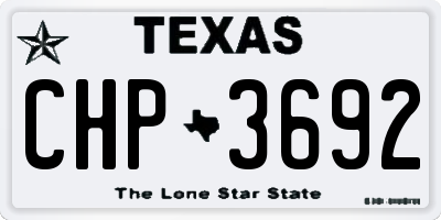TX license plate CHP3692