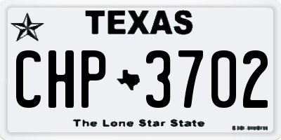 TX license plate CHP3702