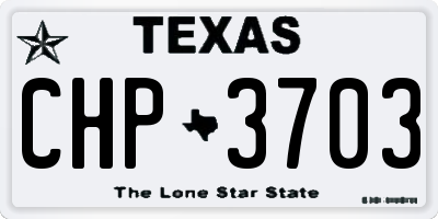 TX license plate CHP3703