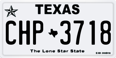 TX license plate CHP3718