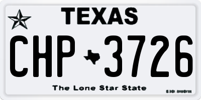TX license plate CHP3726