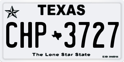 TX license plate CHP3727