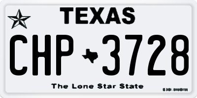TX license plate CHP3728
